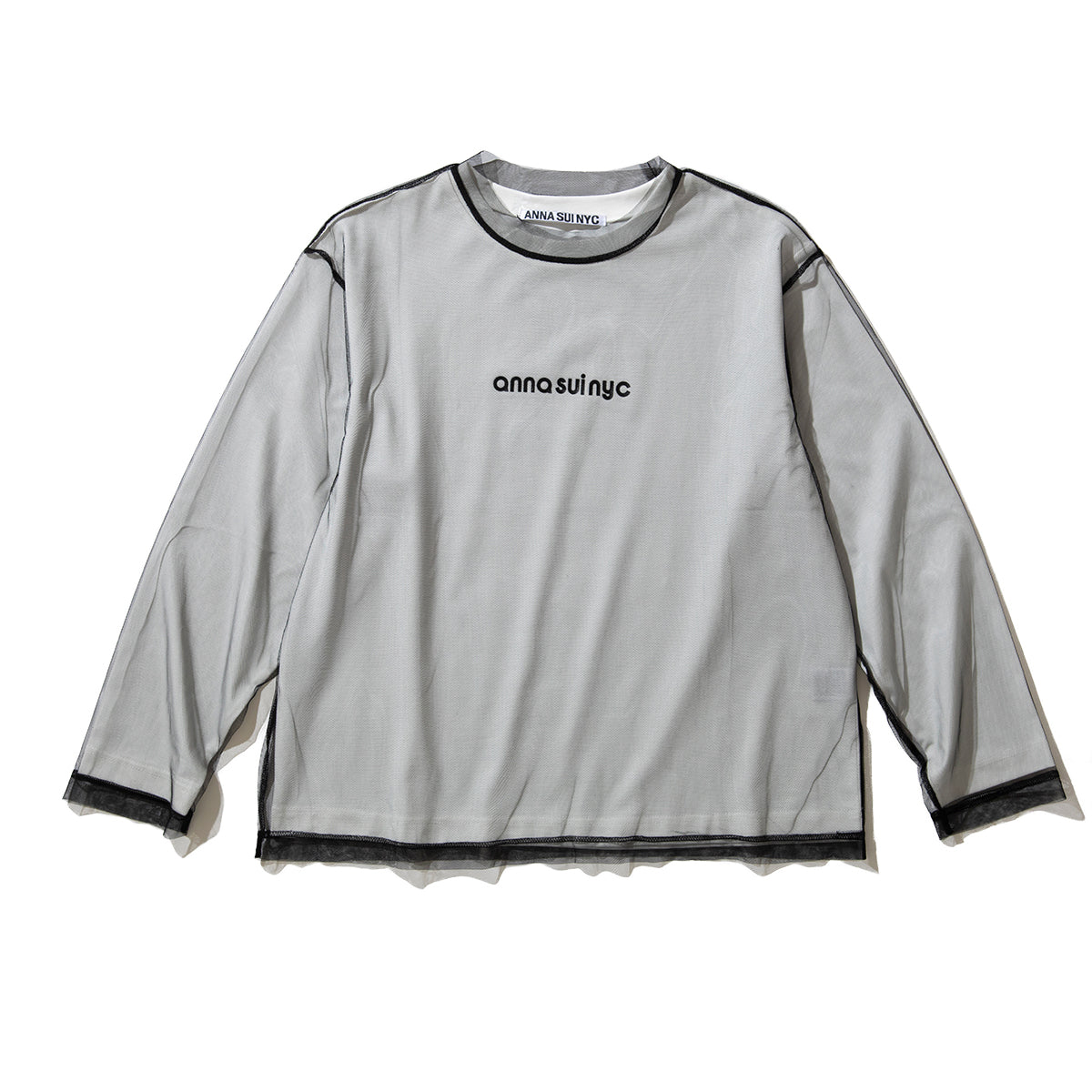 ANNA SUI NYC MESH LAYERED LONG T-SHIRT アナスイ エヌワイシー メッシュレイヤードロングTシャツ 16117351【レディース メッシュトップス レイヤード オーバーサイズ 26SS】