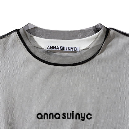 ANNA SUI NYC MESH LAYERED LONG T-SHIRT アナスイ エヌワイシー メッシュレイヤードロングTシャツ 16117351【レディース メッシュトップス レイヤード オーバーサイズ 26SS】