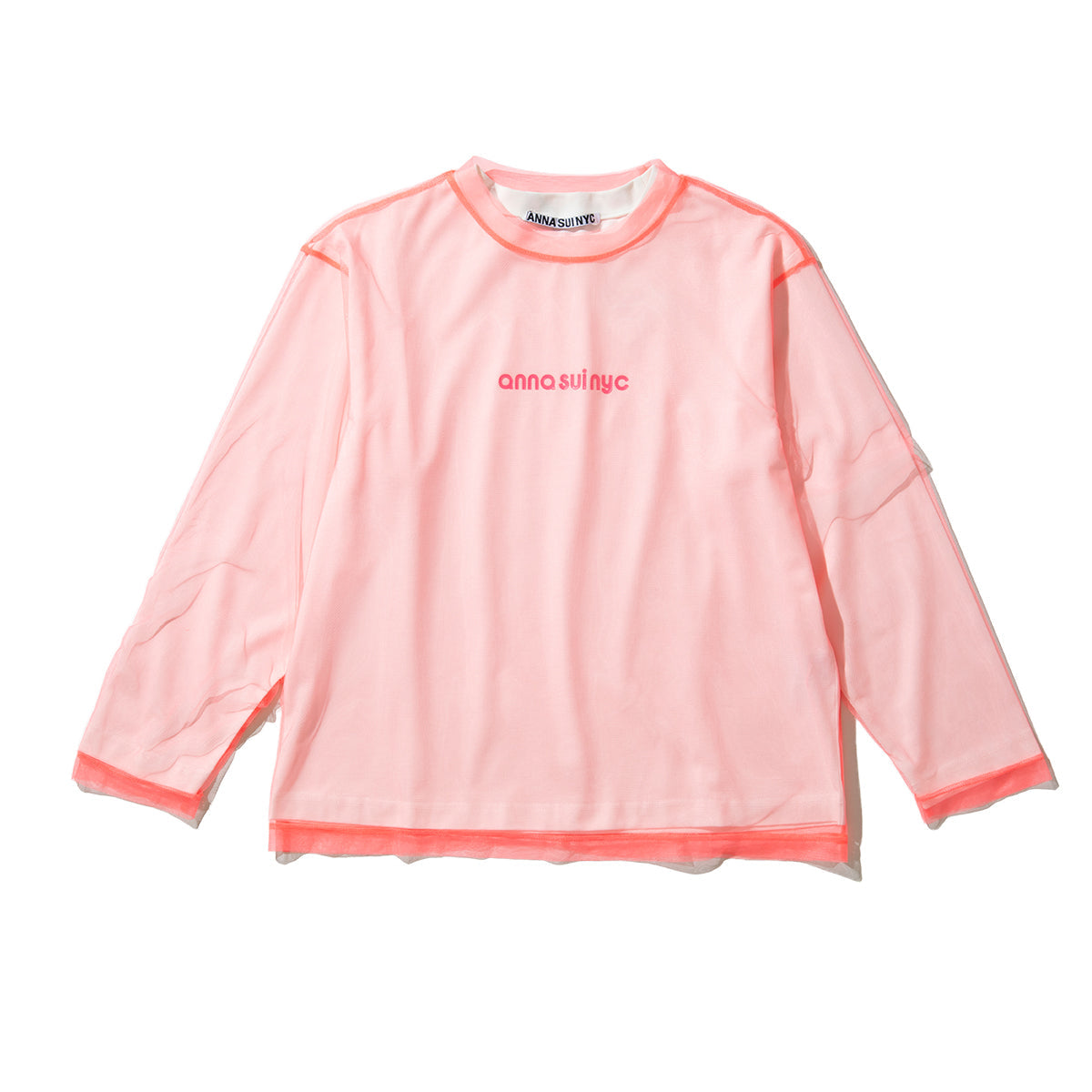 ANNA SUI NYC MESH LAYERED LONG T-SHIRT アナスイ エヌワイシー メッシュレイヤードロングTシャツ 16117351【レディース メッシュトップス レイヤード オーバーサイズ 26SS】