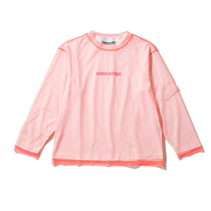 ANNA SUI NYC MESH LAYERED LONG T-SHIRT アナスイ エヌワイシー メッシュレイヤードロングTシャツ 16117351【レディース メッシュトップス レイヤード オーバーサイズ 26SS】