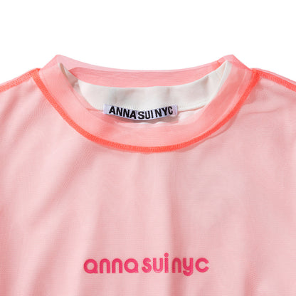ANNA SUI NYC MESH LAYERED LONG T-SHIRT アナスイ エヌワイシー メッシュレイヤードロングTシャツ 16117351【レディース メッシュトップス レイヤード オーバーサイズ 26SS】