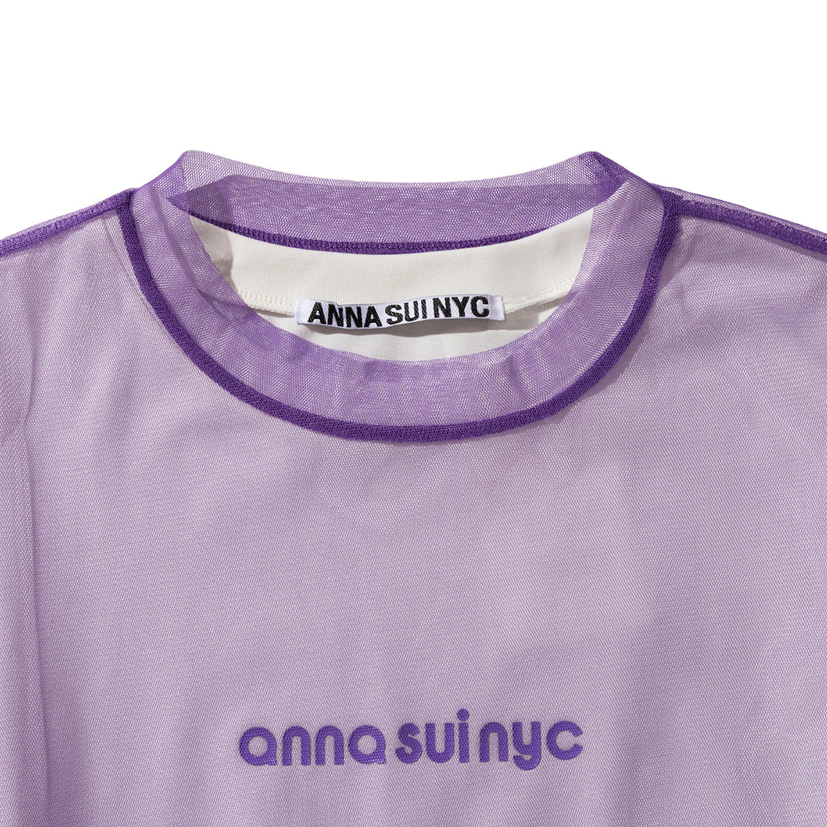 ANNA SUI NYC MESH LAYERED LONG T-SHIRT アナスイ エヌワイシー メッシュレイヤードロングTシャツ 16117351【レディース メッシュトップス レイヤード オーバーサイズ 26SS】
