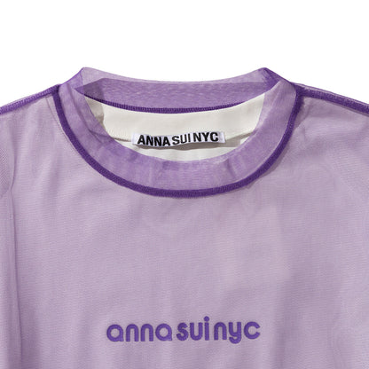 ANNA SUI NYC MESH LAYERED LONG T-SHIRT アナスイ エヌワイシー メッシュレイヤードロングTシャツ 16117351【レディース メッシュトップス レイヤード オーバーサイズ 26SS】