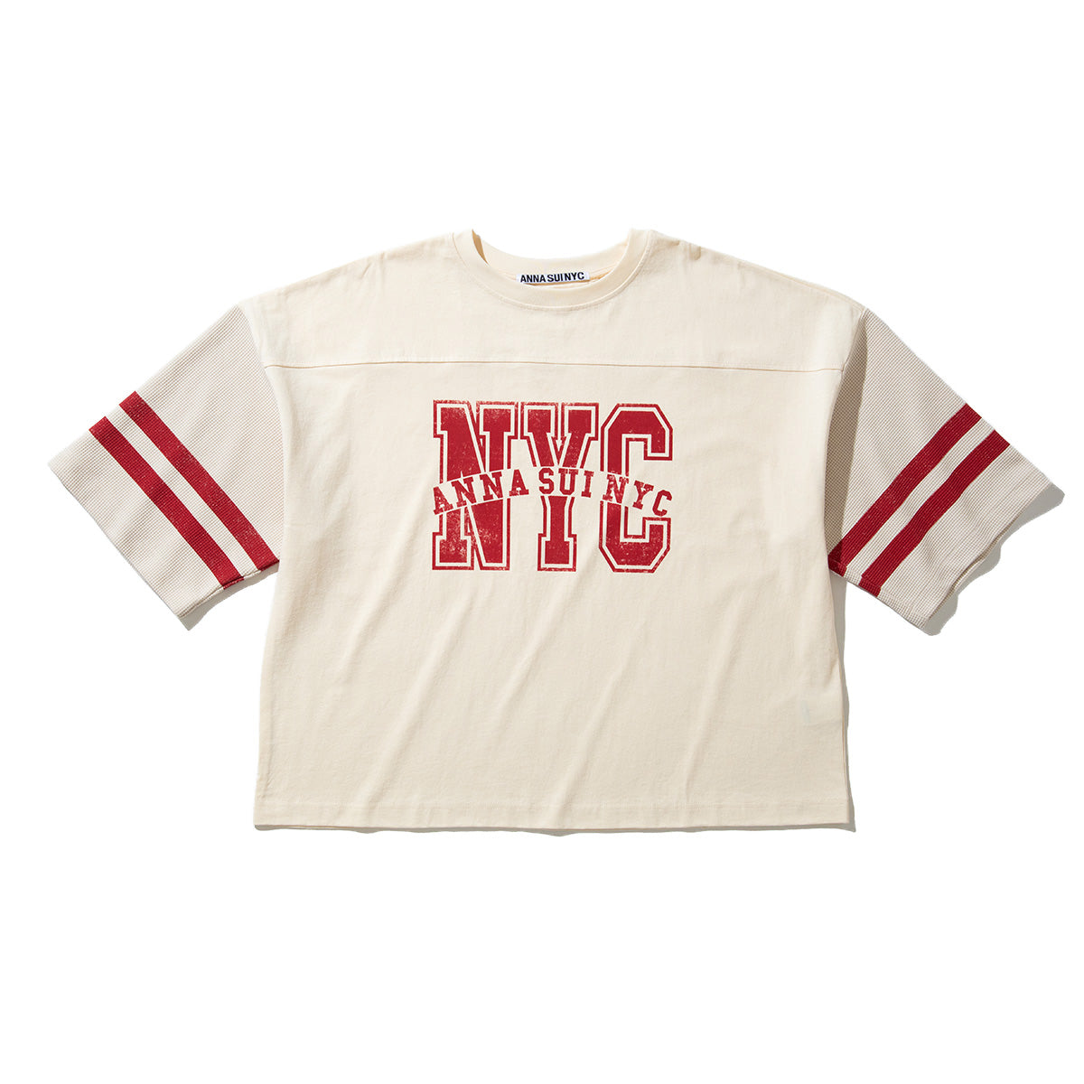 ANNA SUI NYC WAFFLE LONG SLEEVE T-SHIRT アナスイ エヌワイシー ワッフルロングスリーブTシャツ 16117355【レディース ワッフル素材 スポーティ リラックスシルエット 26SS】