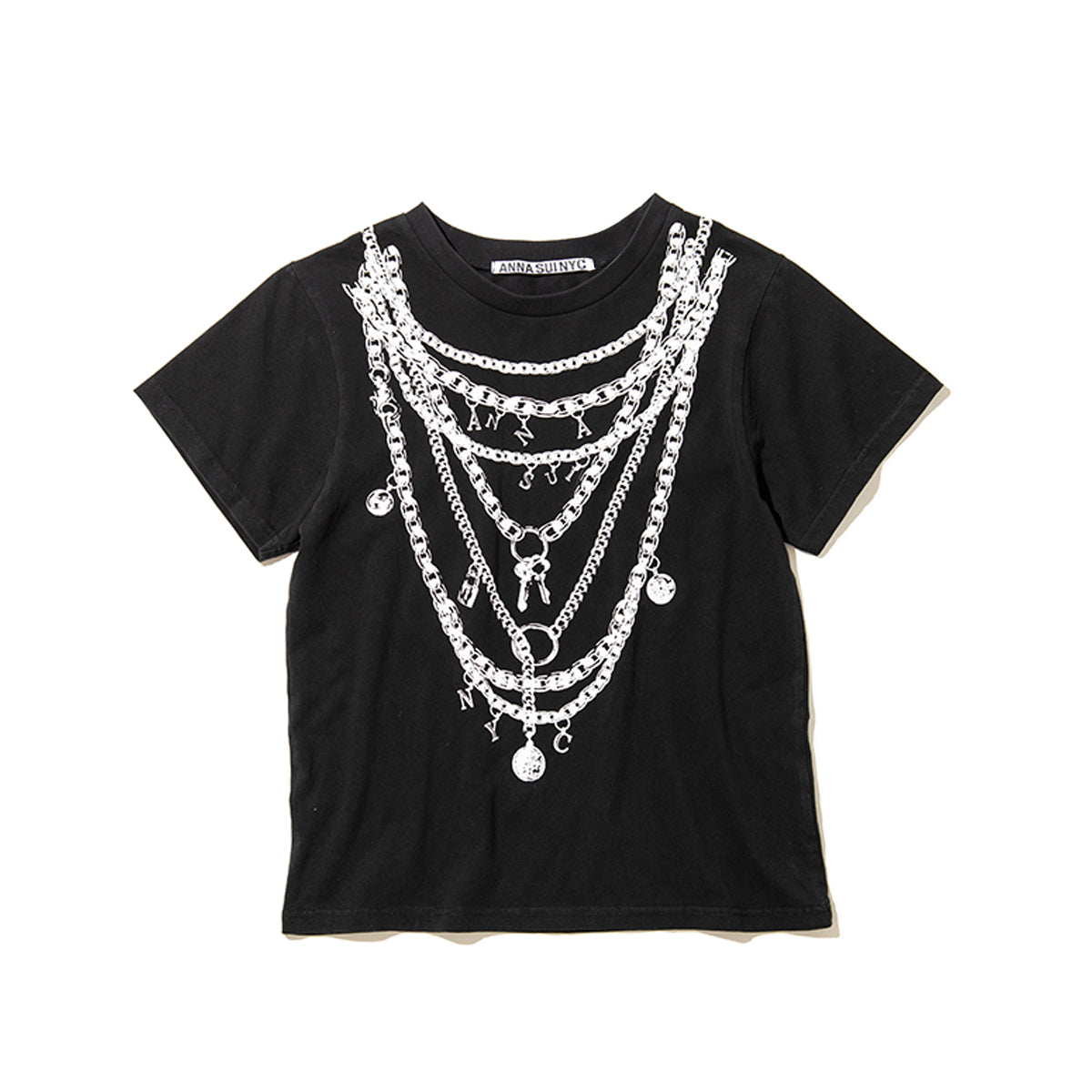 ANNA SUI US製　アナスイ Tシャツ ラメプリント ネイビー Sサイズ レディース 古着 Y2K ギャル ANNA SUI - ANNA SUI US製 アナスイ Tシャツ ラメプリント ネイビー S