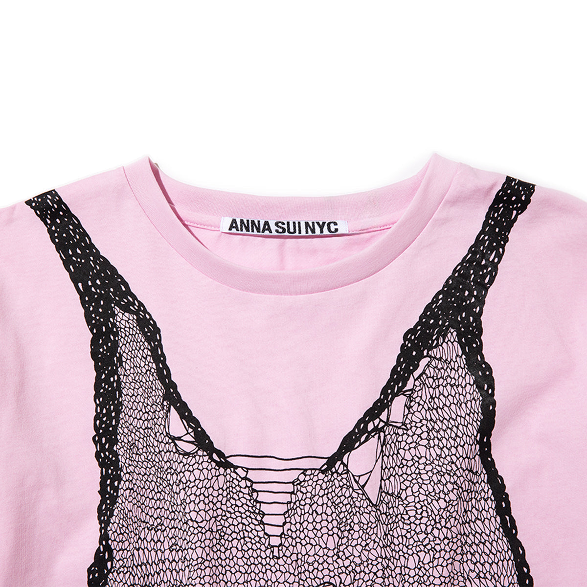ANNA SUI NYC TROMPE LOEIL PRINT OVERSIZED T-SHIRT アナスイ エヌワイシー トロンプルイユプリントビッグTシャツ 16117389【レディース グラフィックTシャツ レイヤード風Tシャツ カジュアルファッション ストリートファッション 26SS】