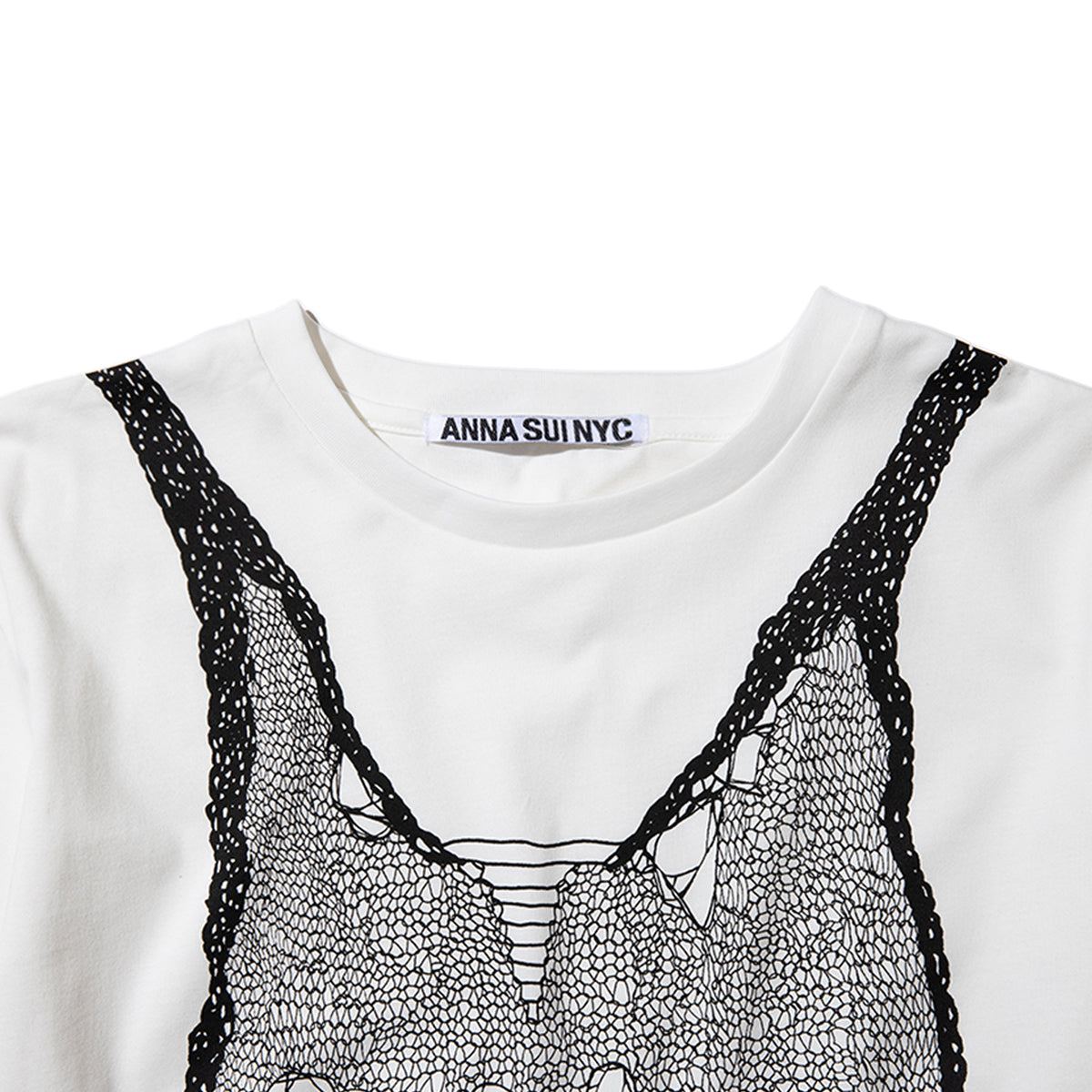 ANNA SUI NYC TROMPE LOEIL PRINT OVERSIZED T-SHIRT アナスイ エヌワイシー トロンプルイユプリントビッグTシャツ 16117389【レディース グラフィックTシャツ レイヤード風Tシャツ カジュアルファッション ストリートファッション 26SS】