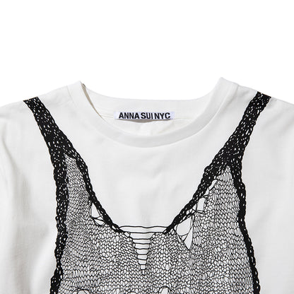 ANNA SUI NYC TROMPE LOEIL PRINT OVERSIZED T-SHIRT アナスイ エヌワイシー トロンプルイユプリントビッグTシャツ 16117389【レディース グラフィックTシャツ レイヤード風Tシャツ カジュアルファッション ストリートファッション 26SS】