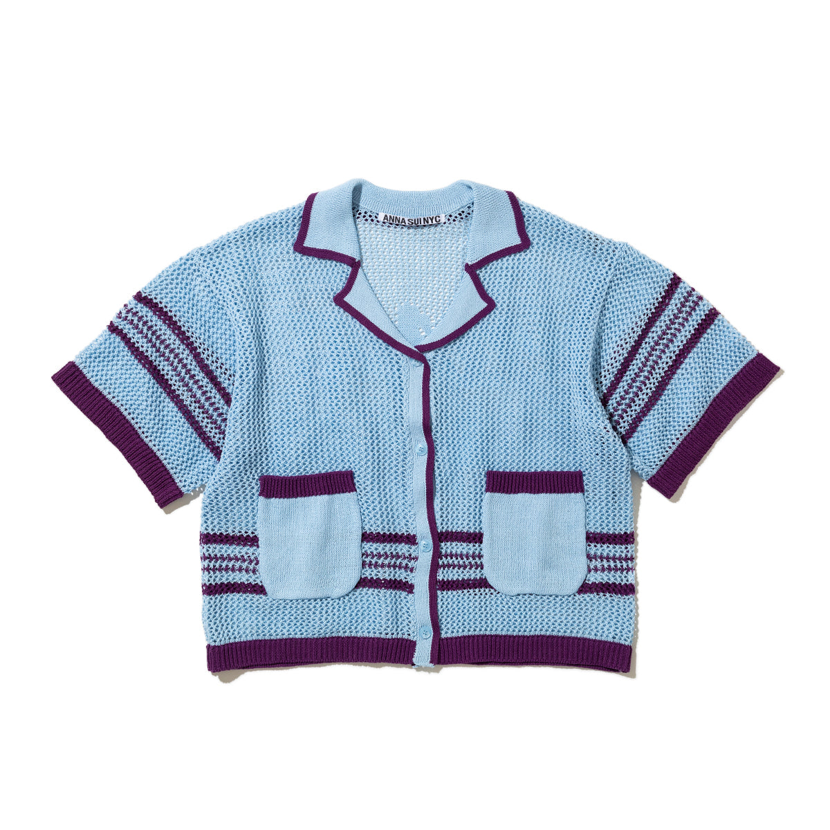 ANNA SUI NYC Mesh Knit S/S Cardigan アナスイ エヌワイシー メッシュニット半袖カーディガン 16122387【レディース 通気性 羽織 26SS】