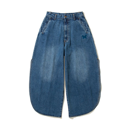 ANNA SUI NYC SIDE SLIT DENIM LONG PANTS アナスイ エヌワイシー サイドスリットデニム ロングパンツ 16133368【レディース ワイドパンツ サイドスリット ボリュームシルエット 26SS】