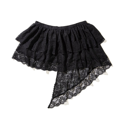 ANNA SUI NYC ASYMMETRICAL LACE SKIRT アナスイ エヌワイシー アシメレーススカート 16134353【レディース レーススカート アシンメトリー ティアードフリル レイヤード 26SS】