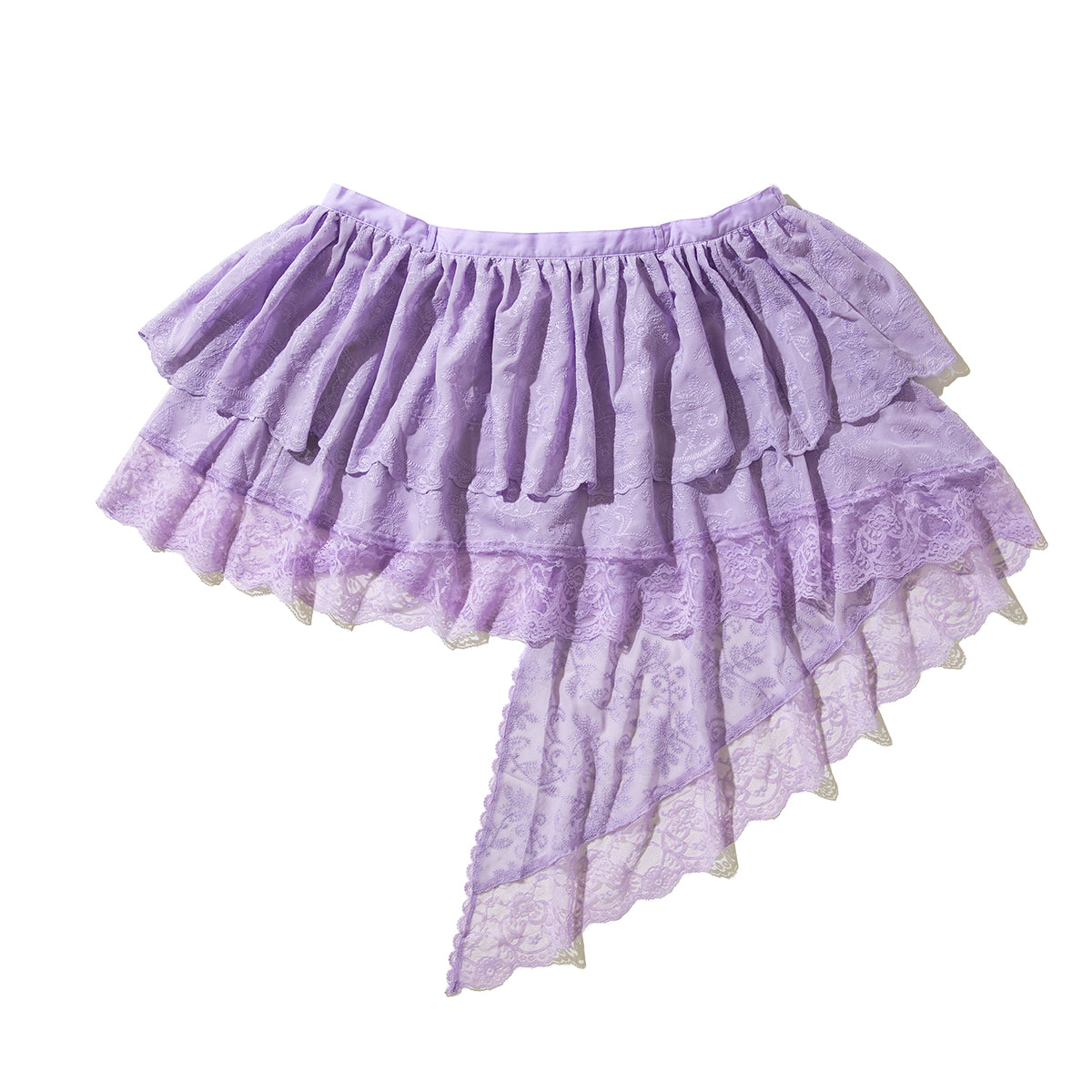 ANNA SUI NYC ASYMMETRICAL LACE SKIRT アナスイ エヌワイシー アシメレーススカート 16134353【レディース レーススカート アシンメトリー ティアードフリル レイヤード 26SS】