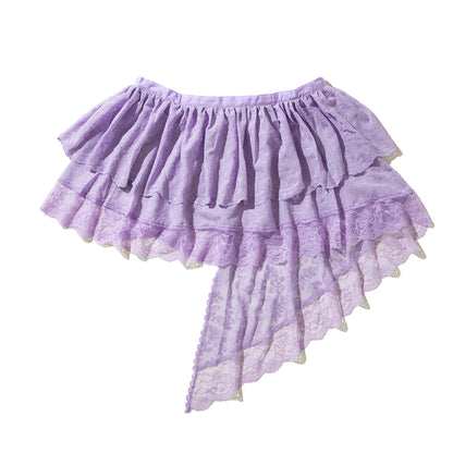ANNA SUI NYC ASYMMETRICAL LACE SKIRT アナスイ エヌワイシー アシメレーススカート 16134353【レディース レーススカート アシンメトリー ティアードフリル レイヤード 26SS】