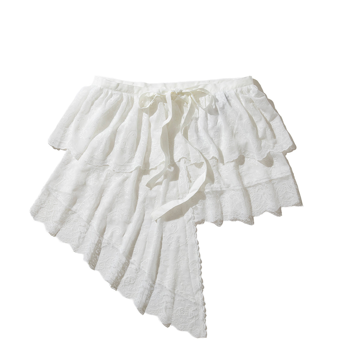ANNA SUI NYC ASYMMETRICAL LACE SKIRT アナスイ エヌワイシー アシメレーススカート 16134353【レディース レーススカート アシンメトリー ティアードフリル レイヤード 26SS】