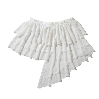 ANNA SUI NYC ASYMMETRICAL LACE SKIRT アナスイ エヌワイシー アシメレーススカート 16134353【レディース レーススカート アシンメトリー ティアードフリル レイヤード 26SS】