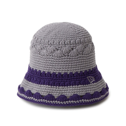 NEW ERA CROCHET KNIT BORDER BUCKET ニューエラ クロシェ ニット ボーダー バケット 14744711【メンズ 手編み クロシェハット リラックス 26SS】