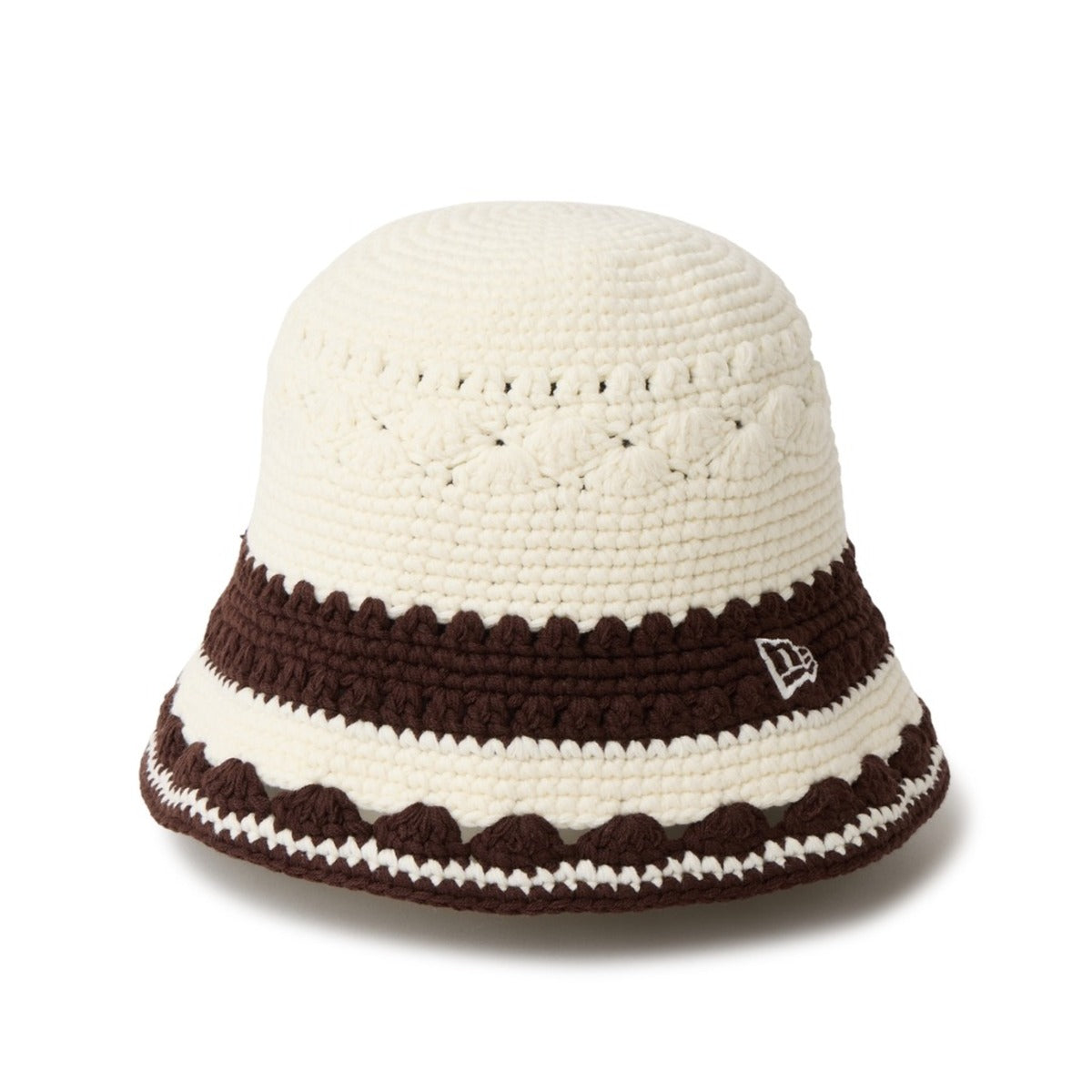 NEW ERA CROCHET KNIT BORDER BUCKET ニューエラ クロシェ ニット ボーダー バケット 14744712【メンズ 手編み クロシェハット リラックス 26SS】