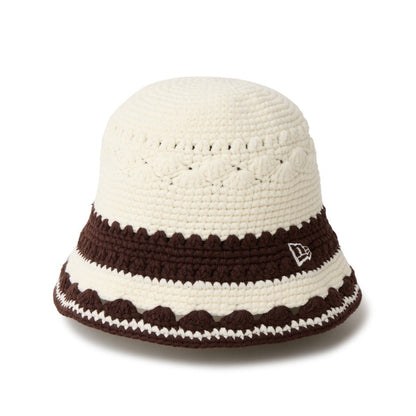 NEW ERA CROCHET KNIT BORDER BUCKET ニューエラ クロシェ ニット ボーダー バケット 14744712【メンズ 手編み クロシェハット リラックス 26SS】