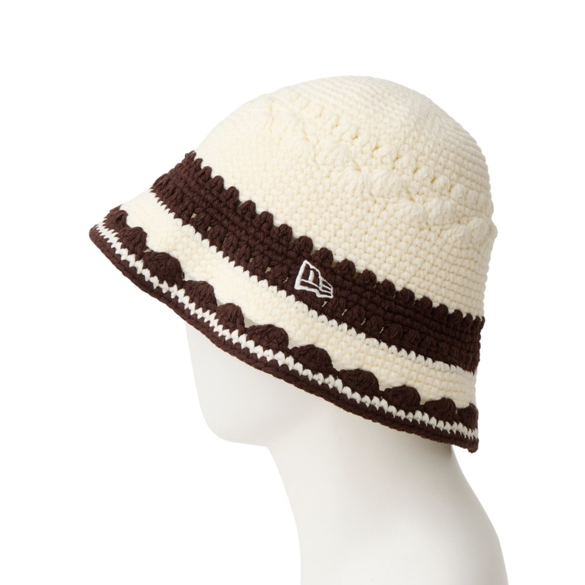 NEW ERA CROCHET KNIT BORDER BUCKET ニューエラ クロシェ ニット ボーダー バケット 14744712【メンズ 手編み クロシェハット リラックス 26SS】