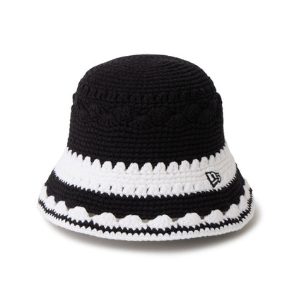 NEW ERA CROCHET KNIT BORDER BUCKET ニューエラ クロシェ ニット ボーダー バケット 14744713【メンズ 手編み クロシェハット リラックス 26SS】