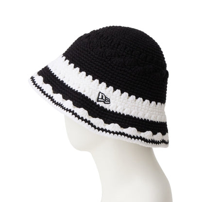 NEW ERA CROCHET KNIT BORDER BUCKET ニューエラ クロシェ ニット ボーダー バケット 14744713【メンズ 手編み クロシェハット リラックス 26SS】
