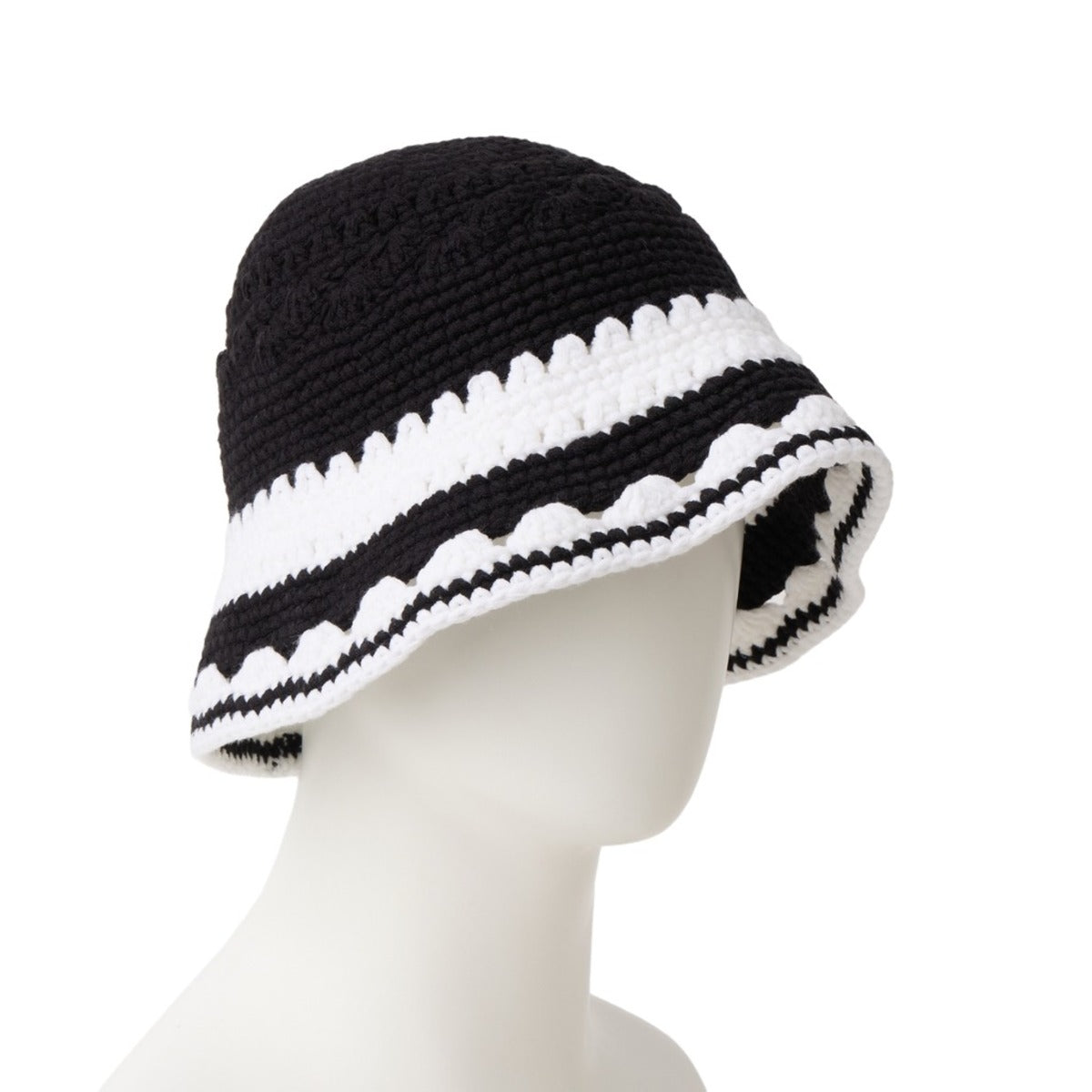 NEW ERA CROCHET KNIT BORDER BUCKET ニューエラ クロシェ ニット ボーダー バケット 14744713【メンズ 手編み クロシェハット リラックス 26SS】