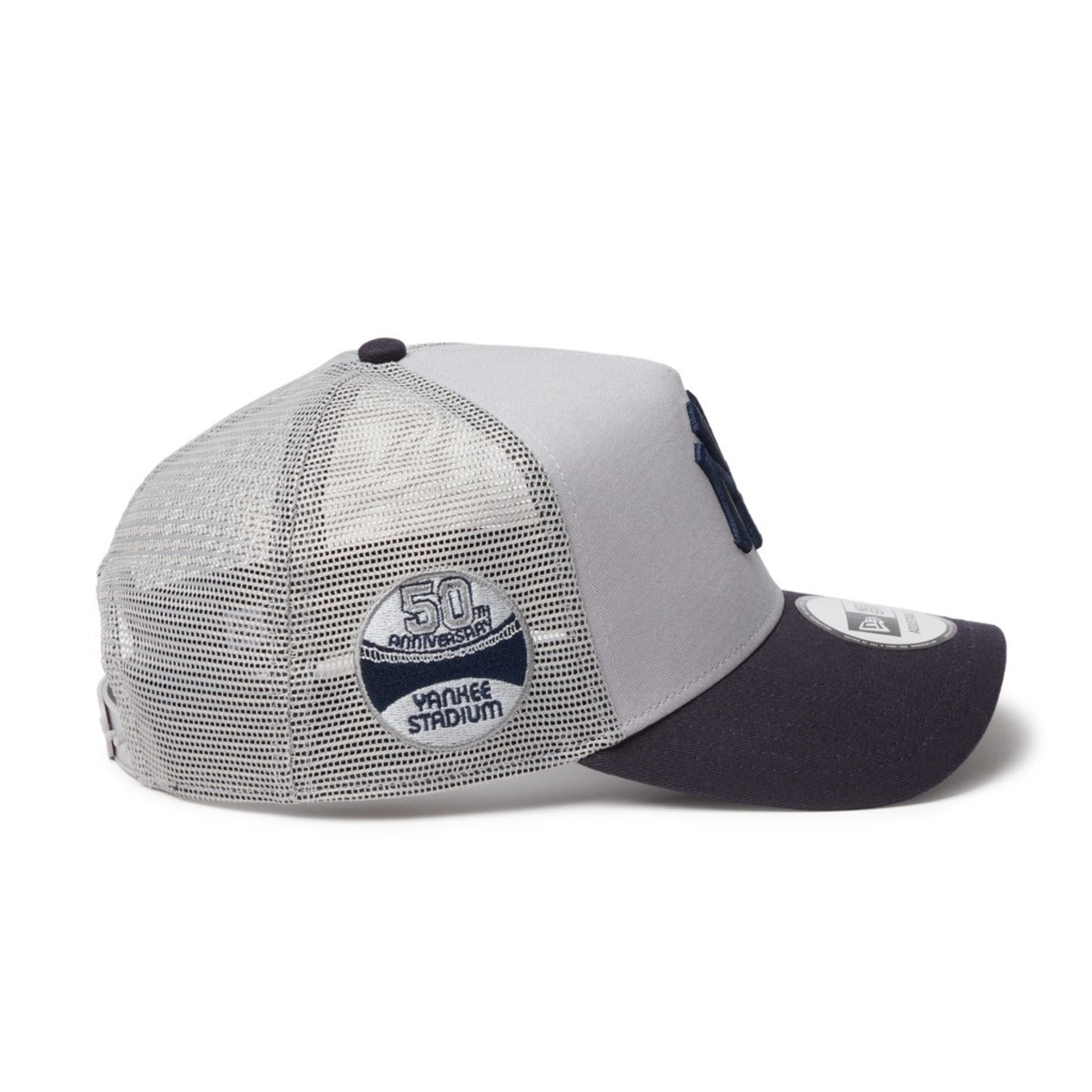 NEW ERA NEW YORK YANKEES STADIUM 50TH ANNIVERSARY SIDE PATCH 9FORTY A-FRAME TRUCKER ニューエラ サイド パッチ ナイン フォーティ エーフレーム トラッカー 14744895-108【メンズ メッシュキャップ カーブドバイザー 26FW】