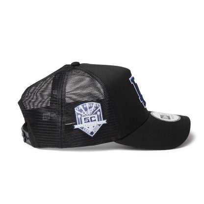 NEW ERA LOS ANGELES DODGERS 50TH ANNIVERSARY SIDE PATCH 9FORTY A-FRAME TRUCKER ニューエラ サイド パッチ ナイン フォーティ エーフレーム トラッカー 14744914-108【メンズ メッシュキャップ カーブドバイザー 26FW】
