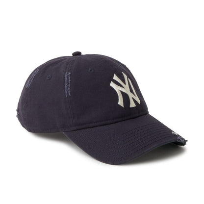 NEW ERA NEW YORK YANKEES VISOR LOGO 9TWENTY ニューエラ ニューヨーク ヤンキース バイザー ロゴ 9TWENTY 14745044【メンズ ロゴ刺繍 ダメージ加工 コットン 26SS】