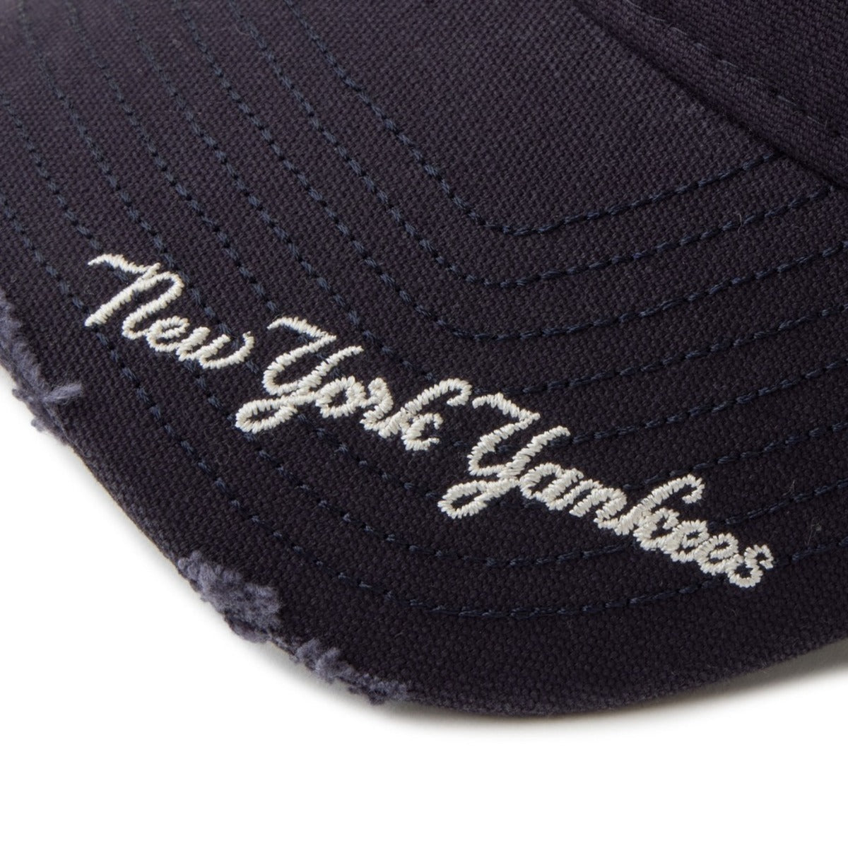 NEW ERA NEW YORK YANKEES VISOR LOGO 9TWENTY ニューエラ ニューヨーク ヤンキース バイザー ロゴ 9TWENTY 14745044【メンズ ロゴ刺繍 ダメージ加工 コットン 26SS】