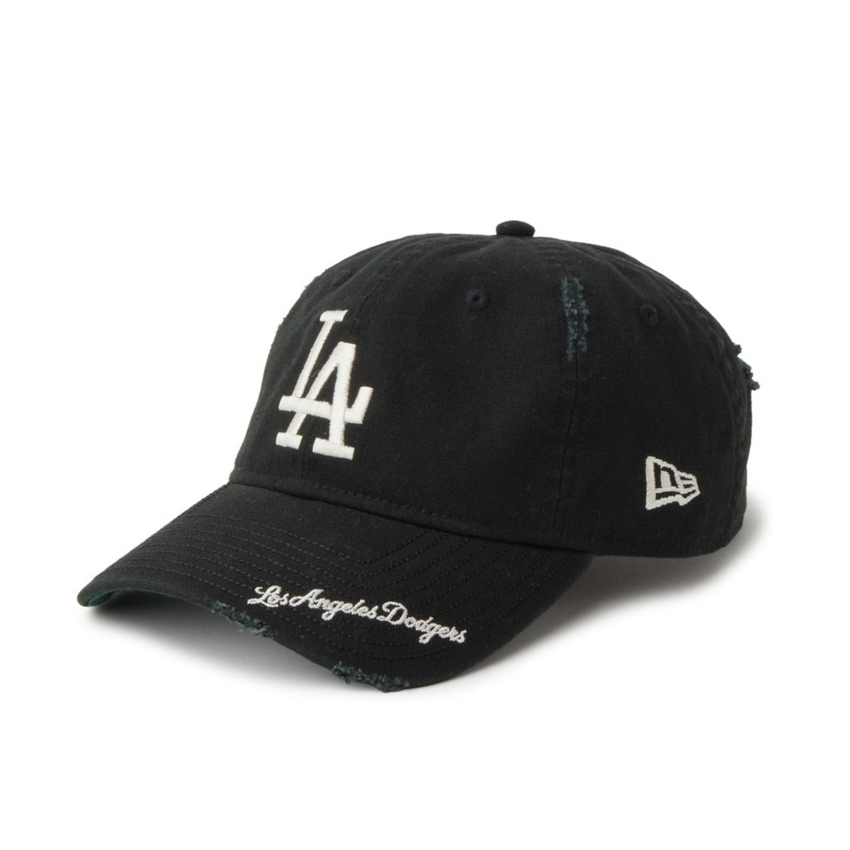 NEW ERA LOS ANGELES DODGERS VISOR LOGO 9TWENTY ニューエラ ロサンゼルス ドジャース バイザー ロゴ 9TWENTY 14745079【メンズ ロゴ刺繍 ダメージ加工 コットン 26SS】