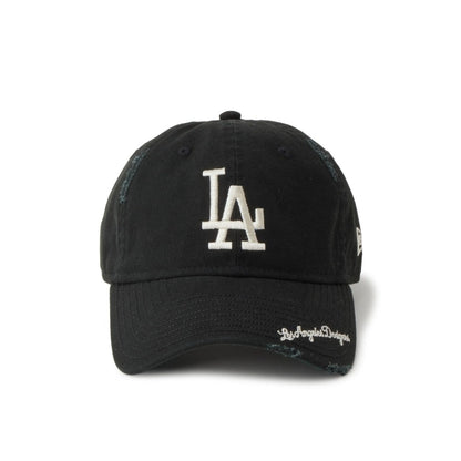 NEW ERA LOS ANGELES DODGERS VISOR LOGO 9TWENTY ニューエラ ロサンゼルス ドジャース バイザー ロゴ 9TWENTY 14745079【メンズ ロゴ刺繍 ダメージ加工 コットン 26SS】