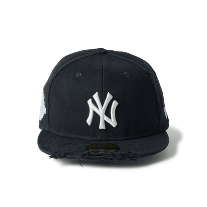 NEW ERA NEW YORK YANKEES DAMAGED 59FIFTY ニューエラ ダメージド フィフティナインフィフティ 14745157【メンズ キャップ 帽子 ベースボールキャップ リネン 春夏 26SS】