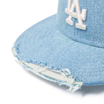 NEW ERA LOS ANGELES DODGERS DAMAGED 59FIFTY ニューエラ ダメージド フィフティナインフィフティ 14745174【メンズ キャップ 帽子 ベースボールキャップ リネン 春夏 26SS】