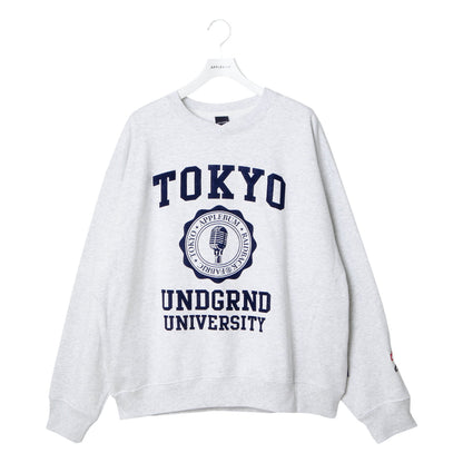 APPLEBUM “TOKYO UNDERGROUND UNIVERSITY” Crew アップルバム “トーキョーアンダーグラウンド ユニバーシティ” クルー GT2520404【メンズ スウェット ヘビーウェイト カレッジロゴ コラボ 販路限定 25FW】