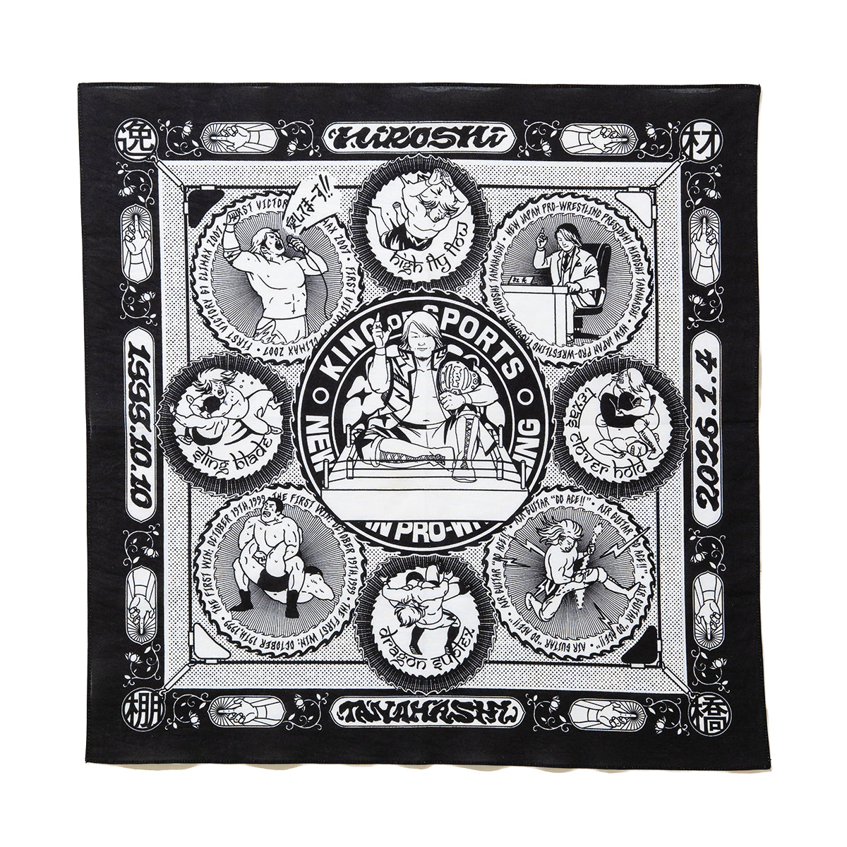 HIROSHI TANAHASHI TANAHASHI BANDANA  (RUTSUBO x YU SUDA) 棚橋弘至 棚橋弘至 バンダナ R-TANAHASHI-AC1【メンズ バンダナ コラボ 受注生産 26SS】