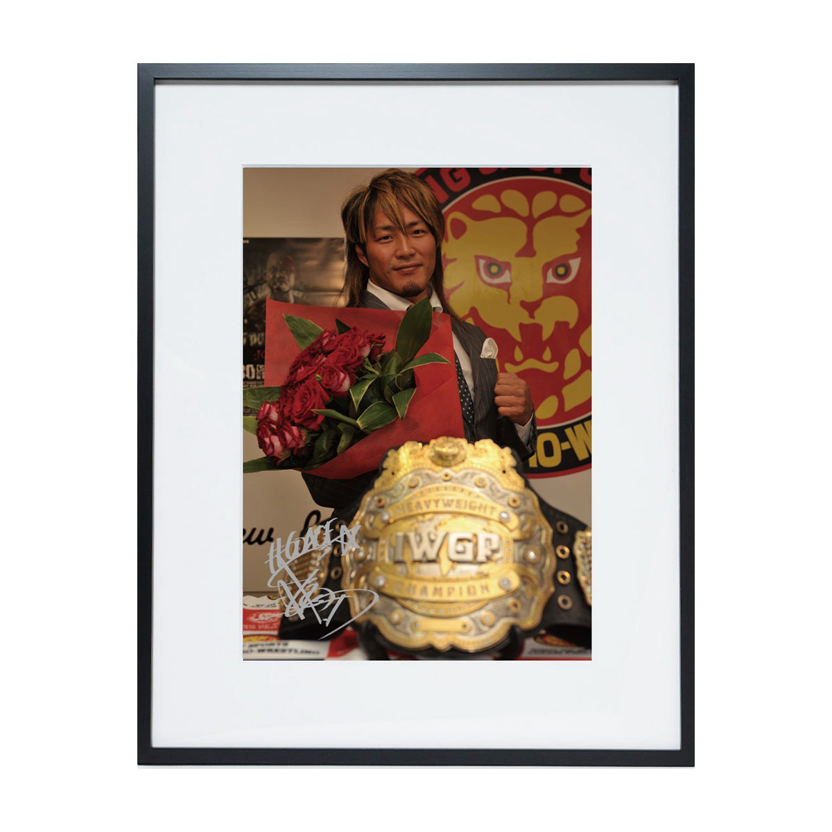 HIROSHI TANAHASHI 棚橋弘至×週プロ 直筆サイン入り額装 #3 棚橋弘至 棚橋弘至×週プロ 直筆サイン入り額装 #3 T-S-FRAMED-3【メンズ 額装写真 コラボ 受注生産 26SS】