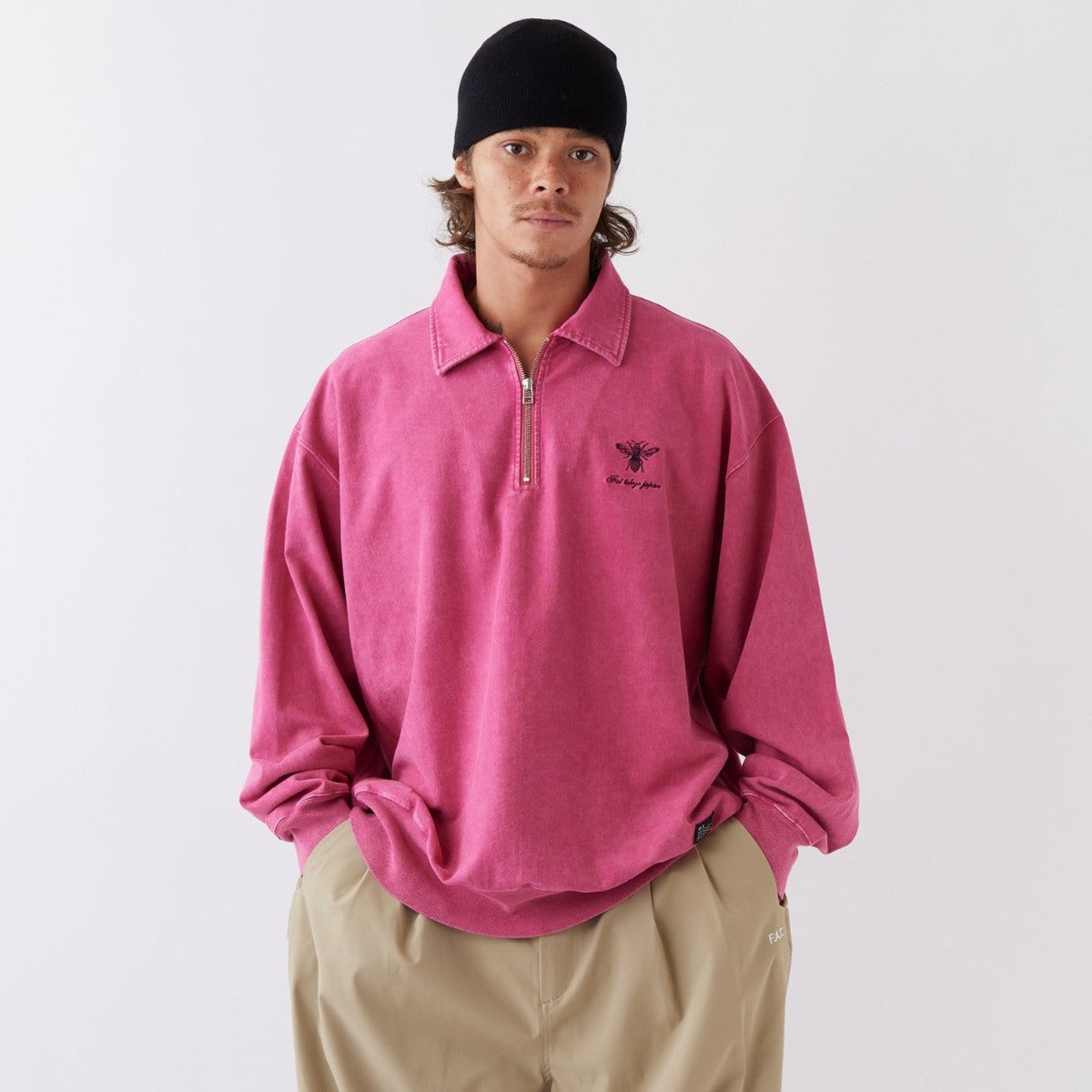 FAT FACIDUP エフエイティー ファシダップ F32610-CT07【メンズ ハーフジップカットソー ビッグシルエット 26SS】