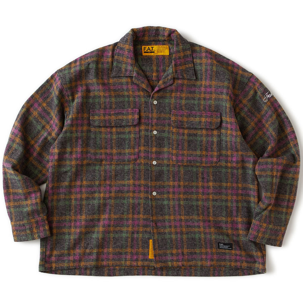 FAT HEATHERCROP エフエイティー ヘザークロップ F32610-SH01【メンズ ネルシャツ ワークシャツ チェックシャツ ビッグシルエット 厚手 26SS】