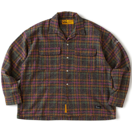 FAT HEATHERCROP エフエイティー ヘザークロップ F32610-SH01【メンズ ネルシャツ ワークシャツ チェックシャツ ビッグシルエット 厚手 26SS】