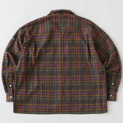 FAT HEATHERCROP エフエイティー ヘザークロップ F32610-SH01【メンズ ネルシャツ ワークシャツ チェックシャツ ビッグシルエット 厚手 26SS】