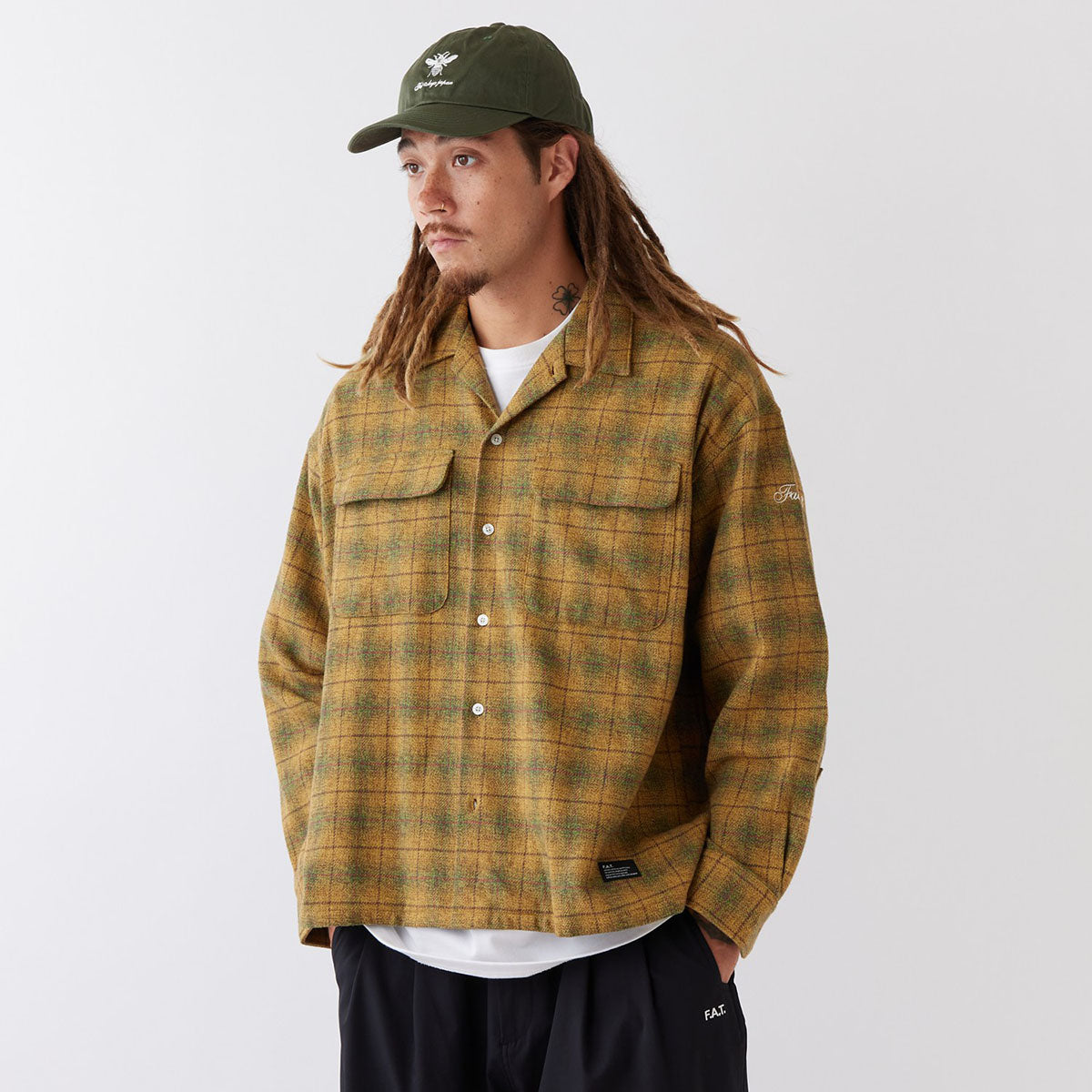 FAT HEATHERCROP エフエイティー ヘザークロップ F32610-SH01【メンズ ネルシャツ ワークシャツ チェックシャツ ビッグシルエット 厚手 26SS】