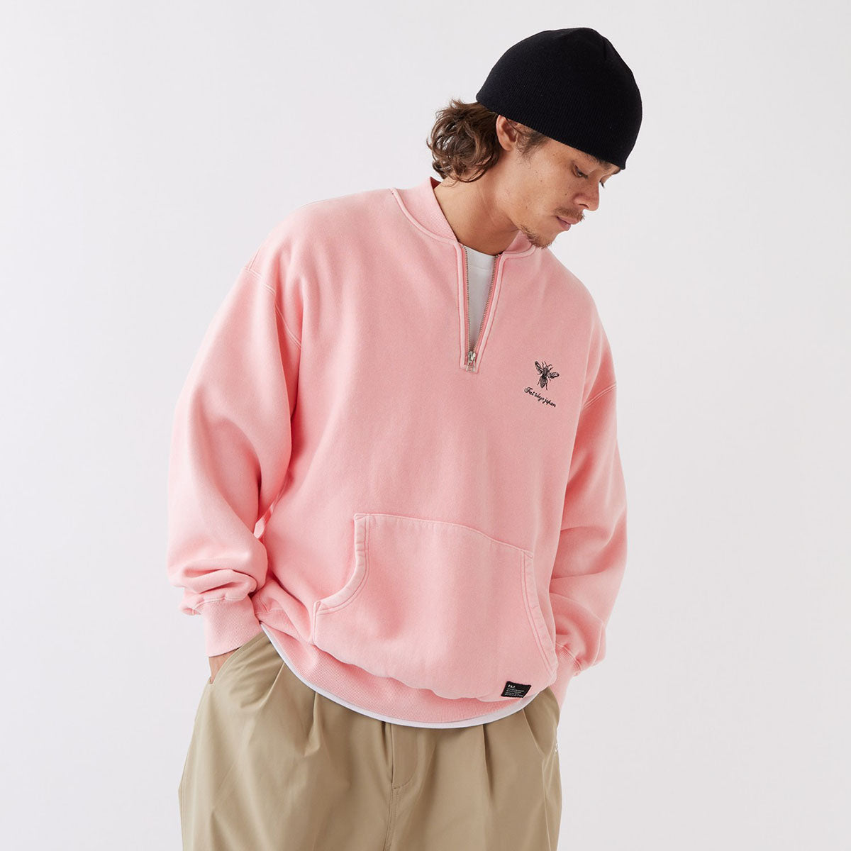 FAT FACID.HALF エフエイティー ファシッド.ハーフ F32610-SW09【メンズ ハーフジップ スウェット トレーナー 裏毛 26SS】