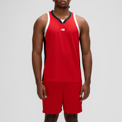 New Balance Basketball V-Neck Mesh Jersey ニューバランス バスケットボールVネックメッシュジャージ MT61E50【メンズ 通気性 ノースリーブ 26SS】