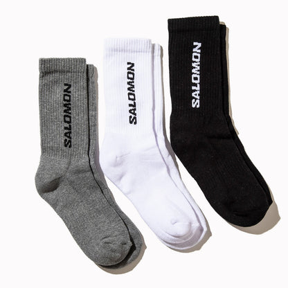 SALOMON EVERYDAY CREW 3-PACK サロモン エブリデイ クルー 3枚組 LC2086【メンズ 快適 天然素材 耐久性 衝撃吸収 26SS】