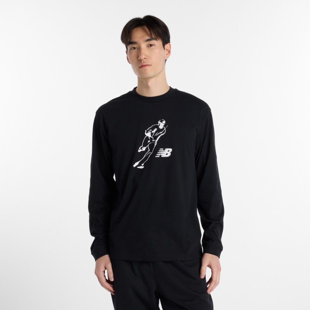 New Balance 大谷翔平 Always On Logo Long Sleeve T-Shirt ニューバランス 大谷翔平オールウェイズオンロゴ長袖Tシャツ MT6129G【メンズ 長袖 速乾素材 クルーネック コットンブレンド 26SS】