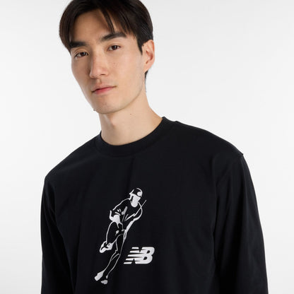 New Balance 大谷翔平 Always On Logo Long Sleeve T-Shirt ニューバランス 大谷翔平オールウェイズオンロゴ長袖Tシャツ MT6129G【メンズ 長袖 速乾素材 クルーネック コットンブレンド 26SS】