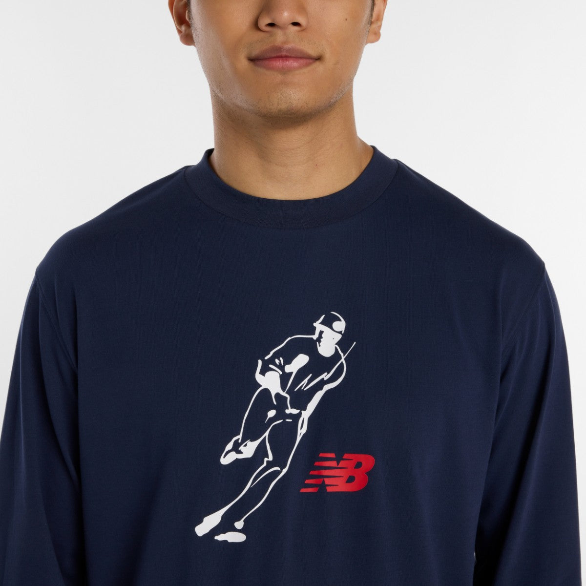 New Balance 大谷翔平 Always On Logo Long Sleeve T-Shirt ニューバランス 大谷翔平オールウェイズオンロゴ長袖Tシャツ MT6129G【メンズ 長袖 速乾素材 クルーネック コットンブレンド 26SS】