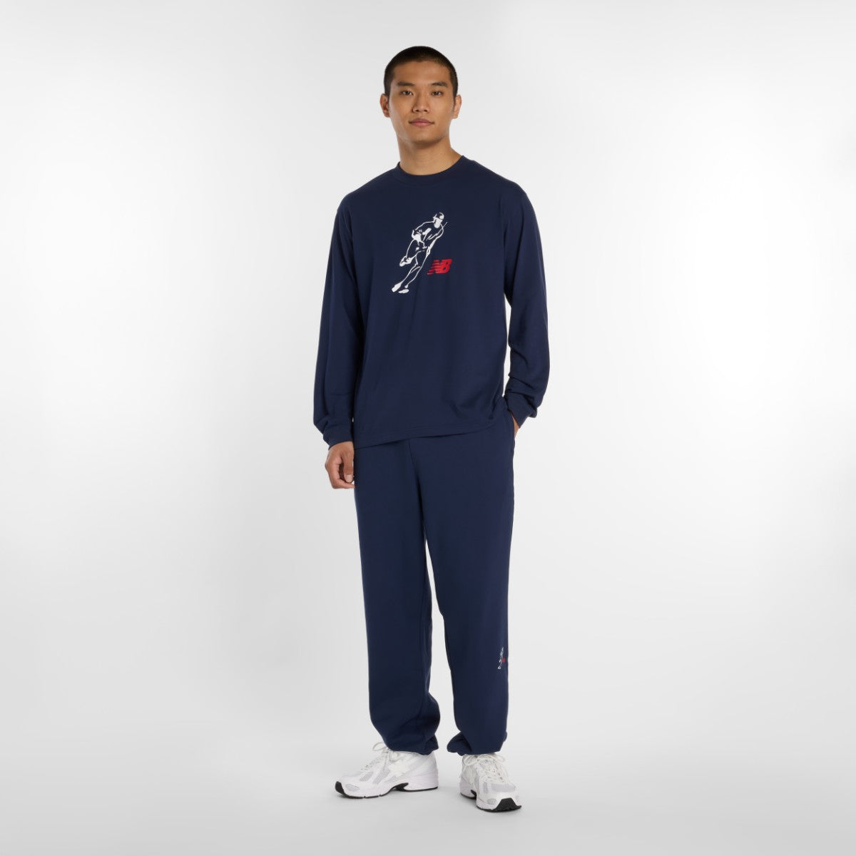 New Balance 大谷翔平 Always On Logo Long Sleeve T-Shirt ニューバランス 大谷翔平オールウェイズオンロゴ長袖Tシャツ MT6129G【メンズ 長袖 速乾素材 クルーネック コットンブレンド 26SS】