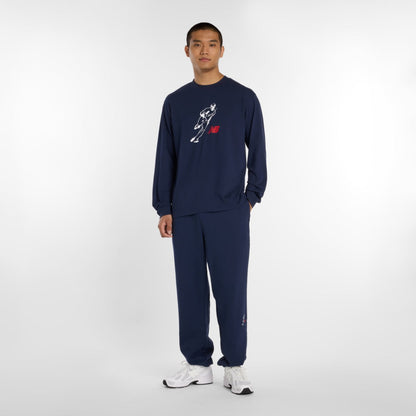 New Balance 大谷翔平 Always On Logo Long Sleeve T-Shirt ニューバランス 大谷翔平オールウェイズオンロゴ長袖Tシャツ MT6129G【メンズ 長袖 速乾素材 クルーネック コットンブレンド 26SS】